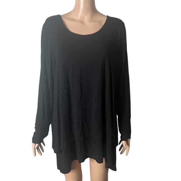 Soft Surroundings Shirt Womens 1X Black Pullover - Picture 11 of 12